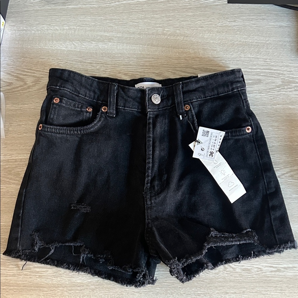 Zara Black Denim Shorts